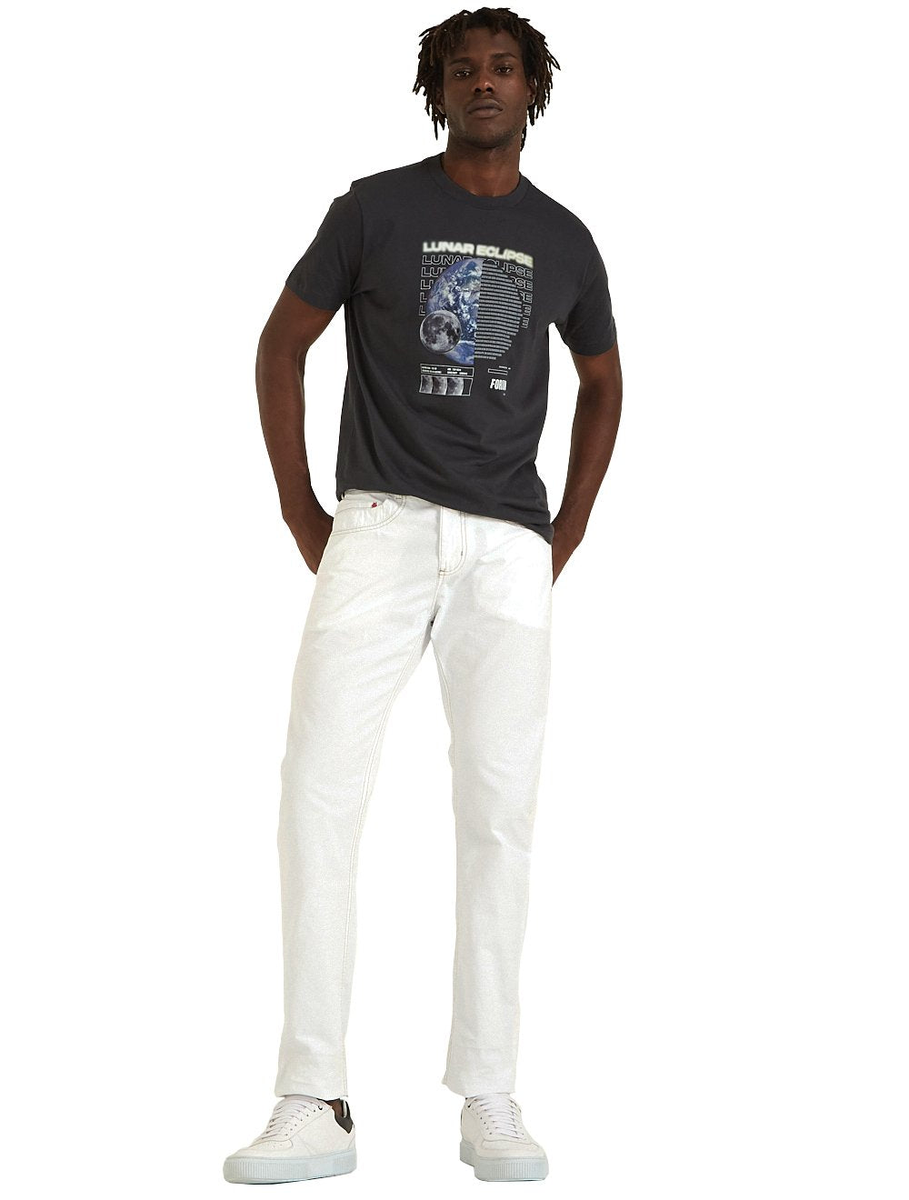 Camiseta Forum Masculina Slim Lunar Eclipse Noir Chumbo