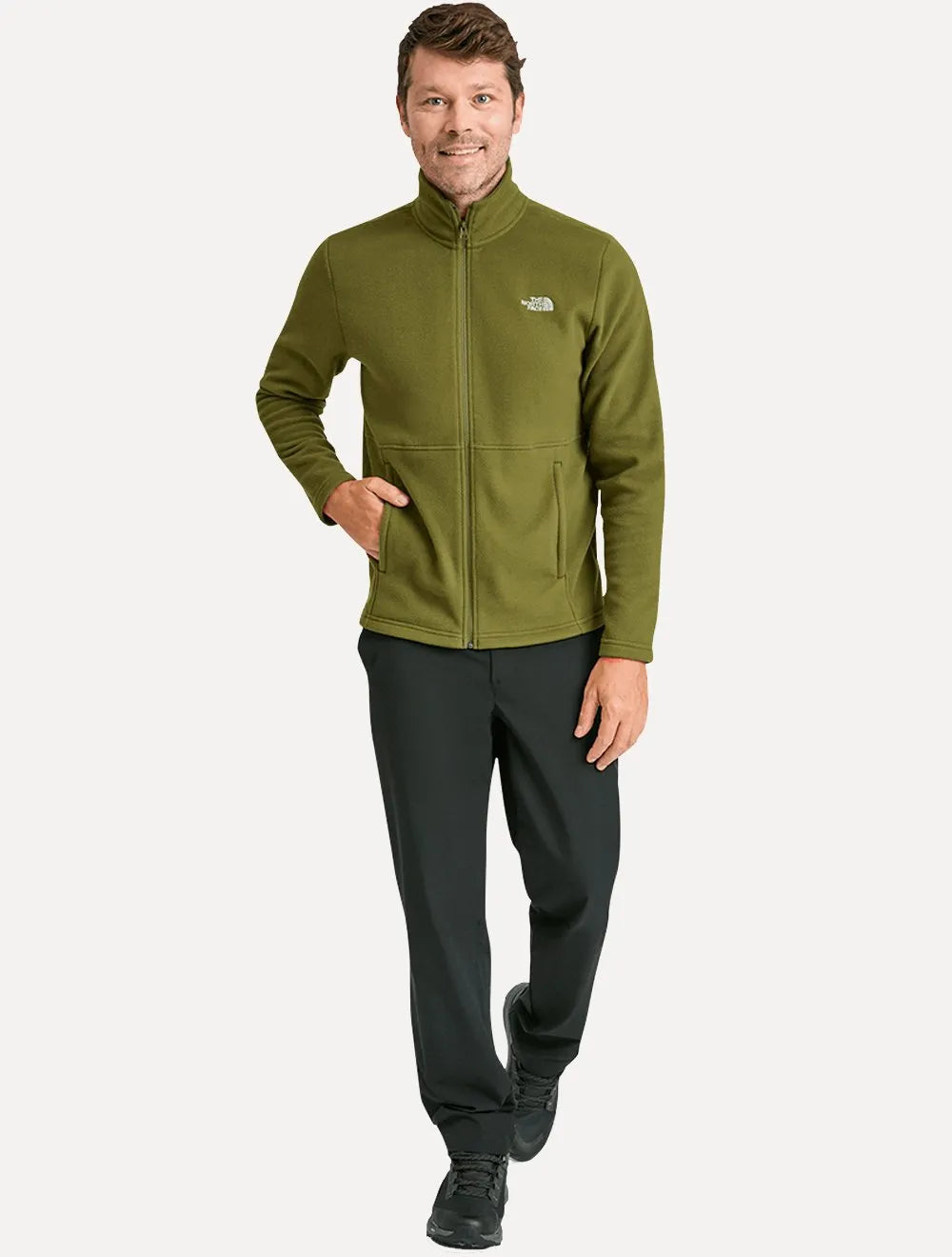 Blusa The North Face Masculina Fleece TKA 100 Glacier Full Zip Verde Oliva