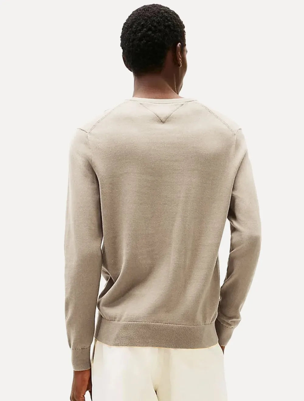 Suéter Tommy Hilfiger Masculino Signature V-Neck Areia