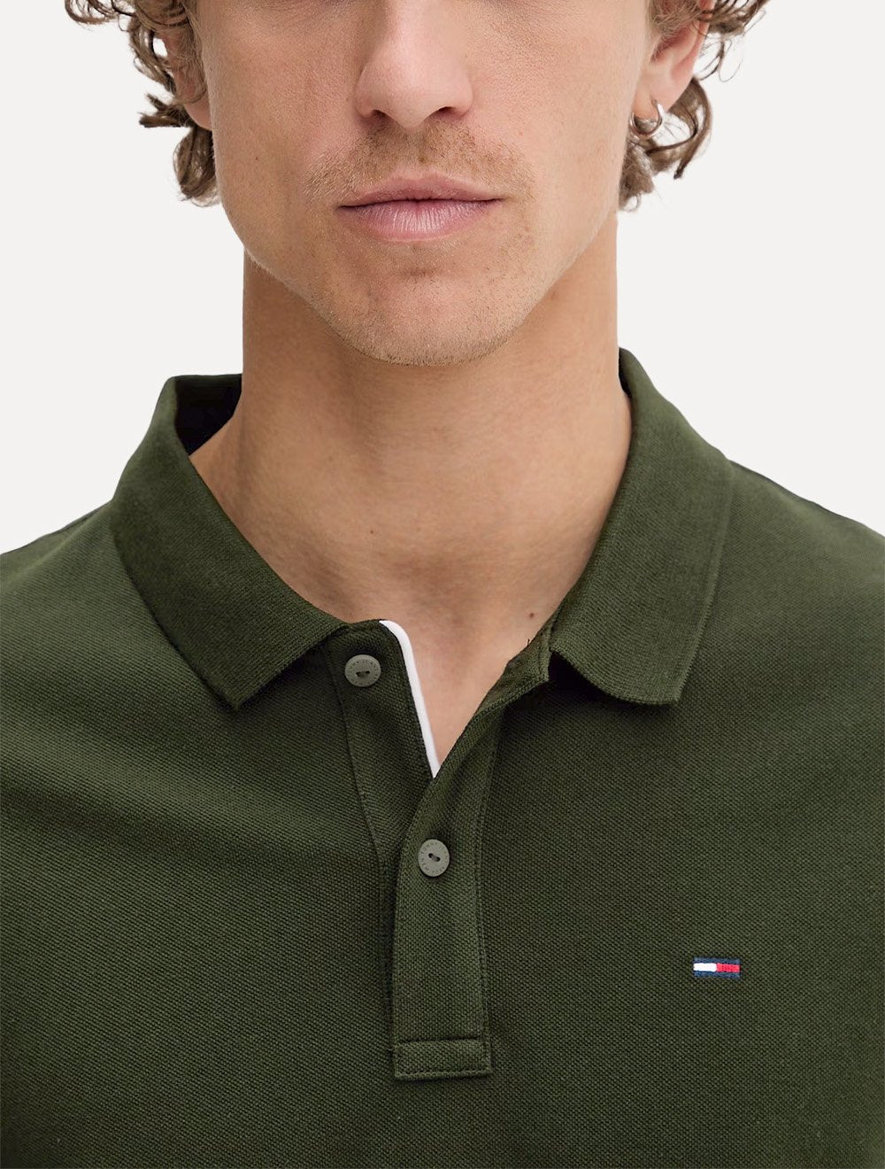 Camisa Polo Tommy Hilfiger Masculina Piquet Regular Placket Verde