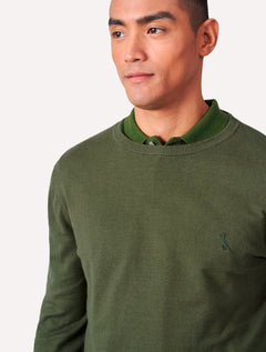Suéter Reserva Masculino Tricot Basico Gola Careca Verde Militar