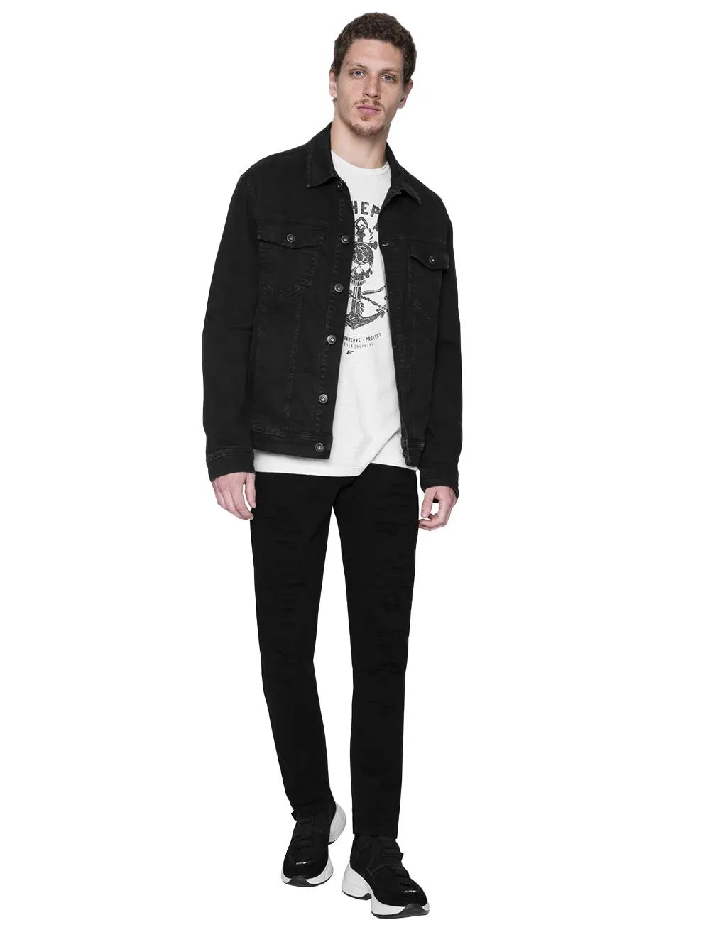 Jaqueta Ellus Jeans Masculina Denim Color Stretch Preta