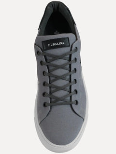 Tênis Dudalina Masculino SL Lona Mistral Napa Logo Chumbo