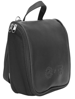 Necessaire King & Joe Couro Masculina Viagem Barba de Respeito Preta