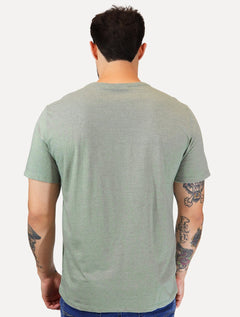 Camiseta Dudalina Masculina Mini Stripes Dark Logo Verde Médio