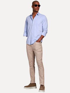 Camisa Aramis Masculina Slim Algodão Willis Azul Mescla