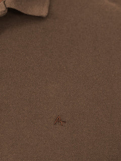 Polo Aramis Masculina Regular Basic Piquet Surton Mono Logo Marrom Escuro
