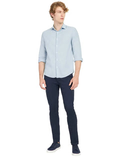 Camisa Aramis Masculina Regular Linho Algodão Azul Claro