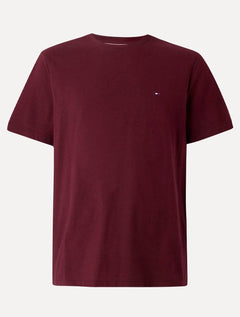 Camiseta Tommy Jeans Masculina Regular Jersey C-Neck Flag Vermelho Escuro