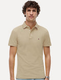 Polo Tommy Hilfiger Masculina Slim Piquet 1985 Cáqui Claro