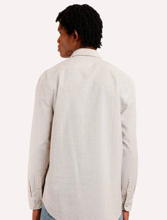 Camisa Aramis Masculina Regular Listras Backstitch Cáqui Claro