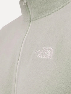 Blusa The North Face Fleece TKA 100 Glacier 1/4 Zip Mono Logo Cinza Claro