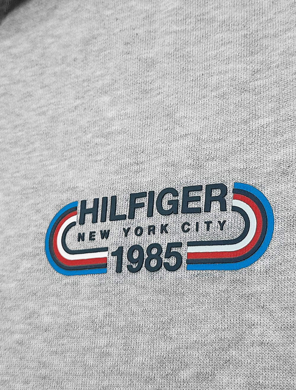 Moletom Tommy Hilfiger Masculino Track Graphic Half Zip Cinza Mescla