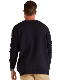 Blusa Nautica Tricot Sweater Cotton Red Logo Azul Marinho