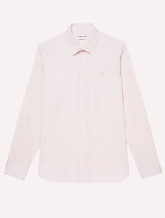 Camisa Lacoste Masculina Slim Fit Popeline Stretch Mono Rosa Claro