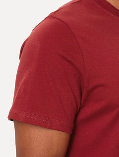 Camiseta Tommy Jeans Masculina Slim Linear Chest Vermelho Escuro