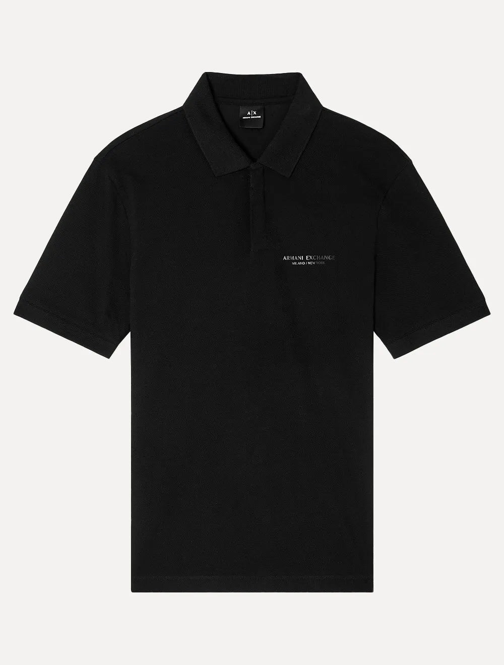 Polo Armani Exchange Regular Fit Light Logo Milano Preta 