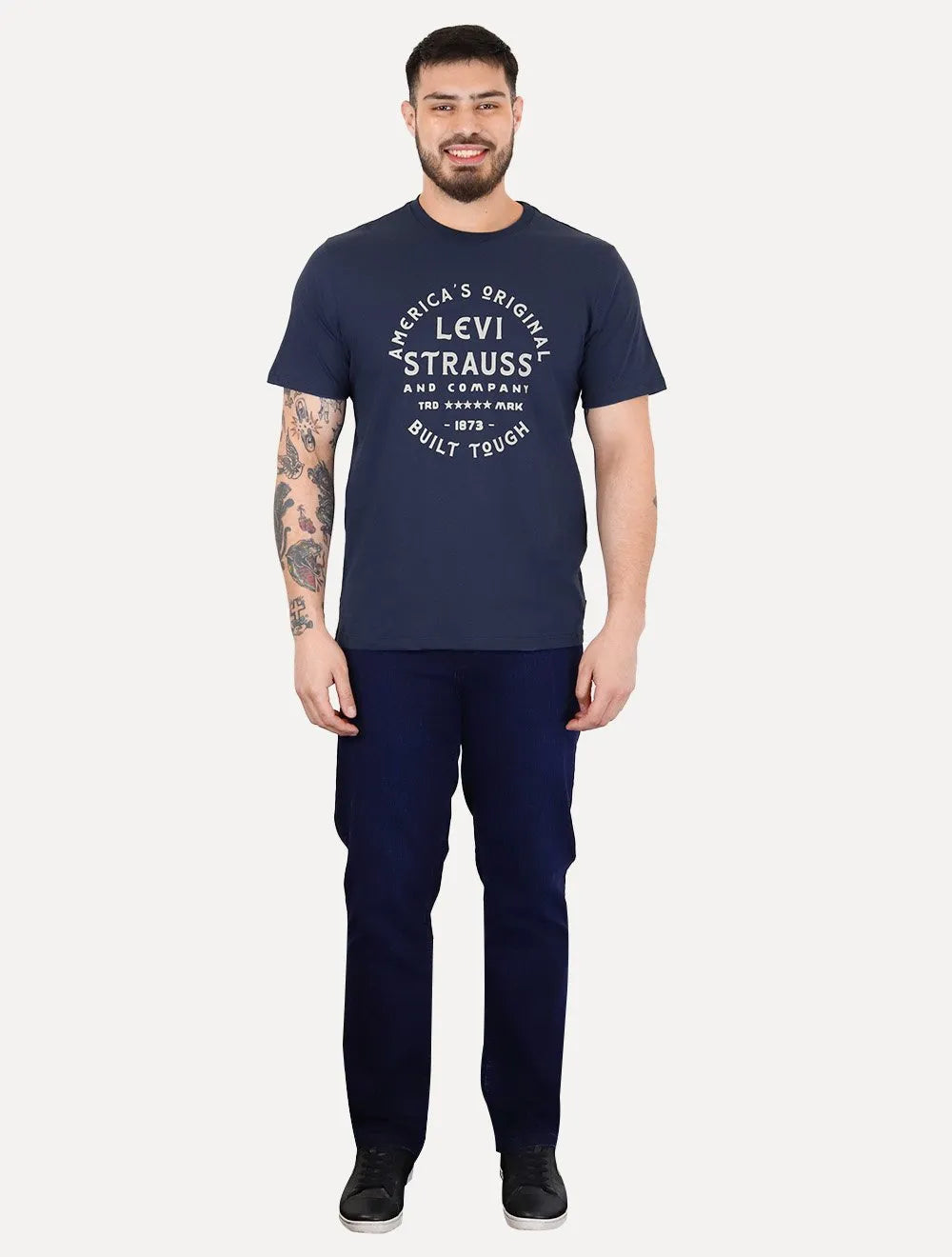 Camiseta Levis Masculina Original Graphic Built Tough Azul Marinho