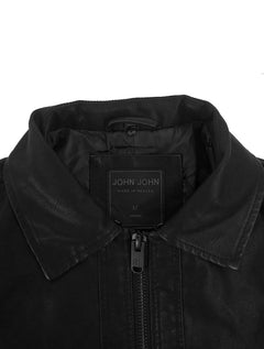 Jaqueta John John Masculina Couro Sherpa Bill Preta