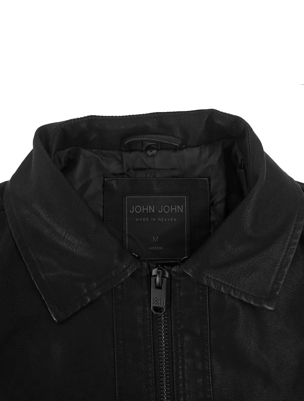 Jaqueta John John Masculina Couro Sherpa Bill Preta