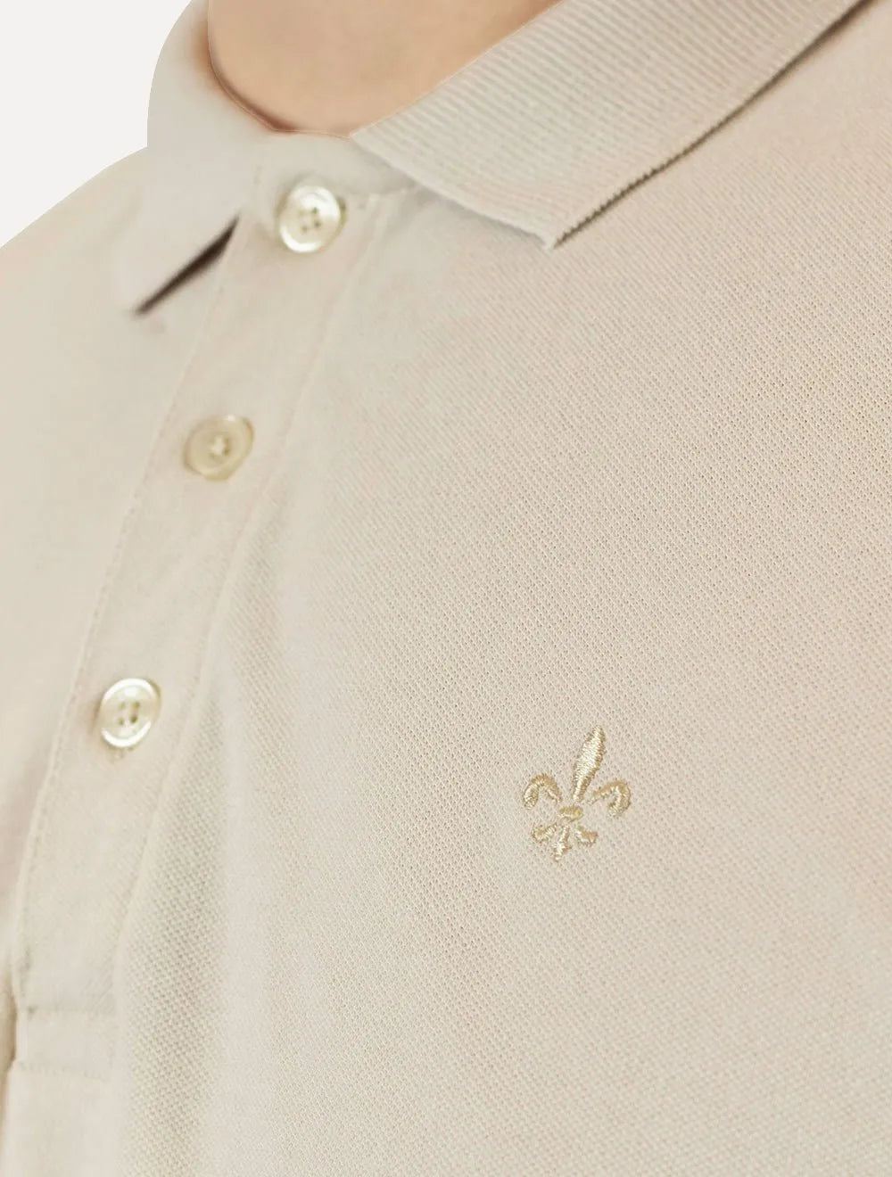 Polo Dudalina Piquet Essentials Cotton Básica Modal Cáqui Claro