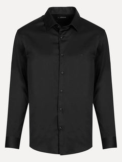 Camisa Aramis Masculina Slim Stretch Cetim Hudson Preta