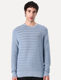 Suéter Tommy Jeans Masculino C-Neck Stripe Structured Azul Médio