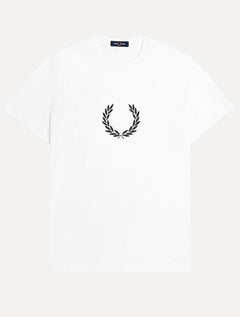 Camiseta Fred Perry Masculina Regular Laurel Wreath Graphic Branca