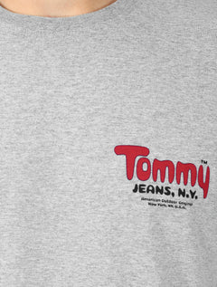 Camiseta Tommy Jeans Masculina Slim Font Play Cinza