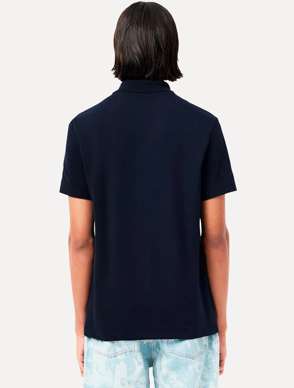 Polo Lacoste Masculina Regular Fit Pufe Azul Marinho