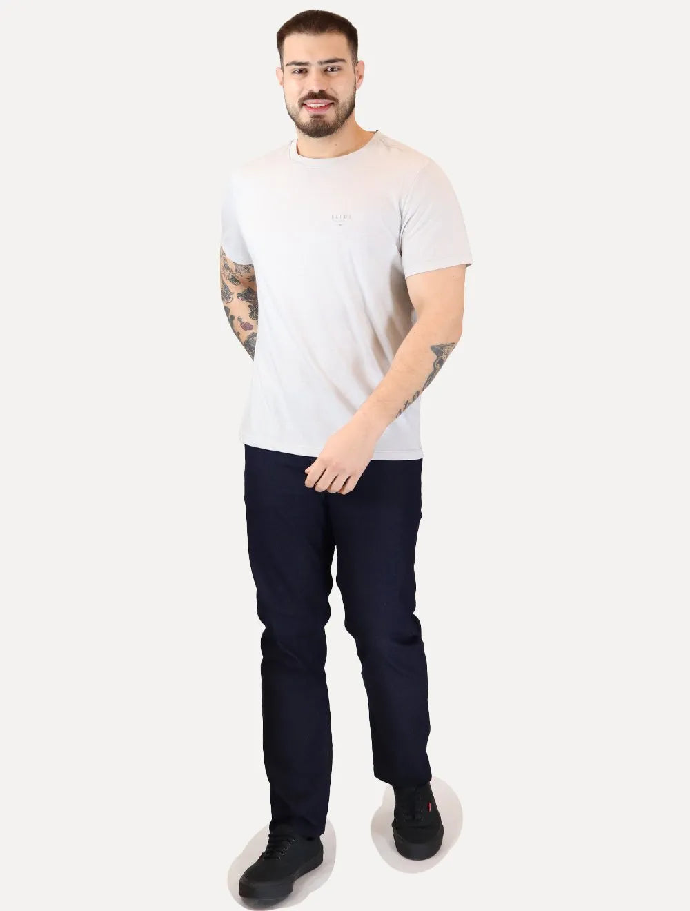 Camiseta Ellus Masculina Linen Slim Originals Duplic Areia Mescla