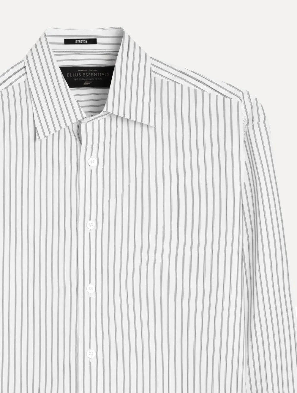 Camisa Ellus Masculina Slim Tricoline Arkansas Stripes Branca