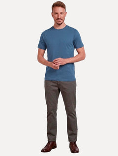 Camiseta Individual Masculina Comfort Pima Soft Touch Logo Azul Médio
