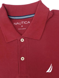 Polo Nautica Masculina Piquet Performance Deck Light Icon Vermelha