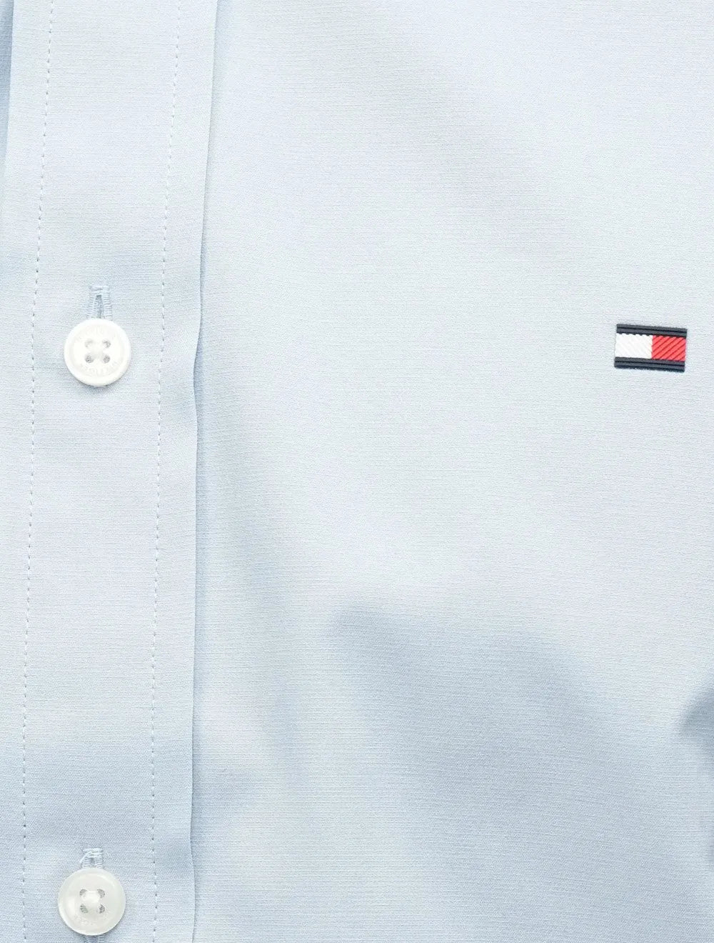 Camisa Tommy Hilfiger Masculina Regular Fit  THFlex Poplin Azul Claro