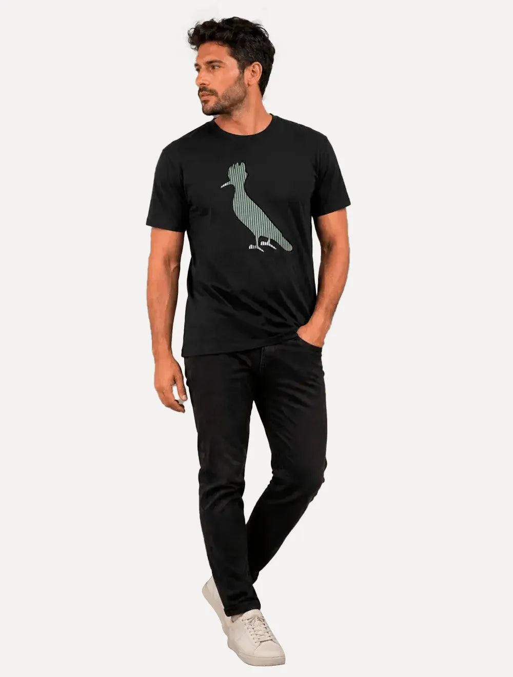 Camiseta Reserva Masculina Woodpecker Inner Green Lines Preta
