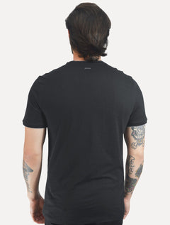 Camiseta Aramis Masculina Grey Friso Gola Mono Logo Azul Marinho