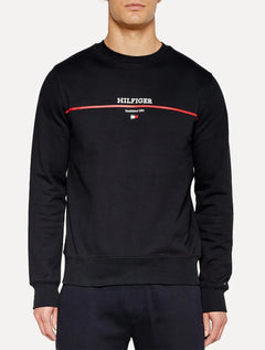 Moletom Tommy Hilfiger Masculino Stripe Terry 1985 Preto