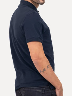 Polo John John Masculina New Simple Light Button Azul Marinho