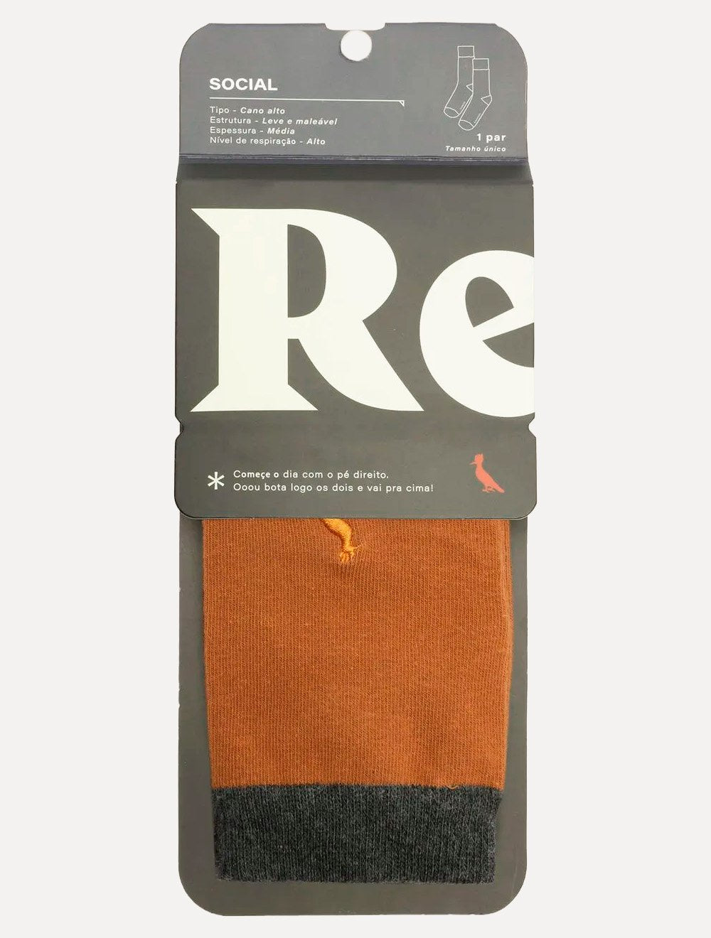 Meia Reserva Masculina Cano Alto Colors Marrom