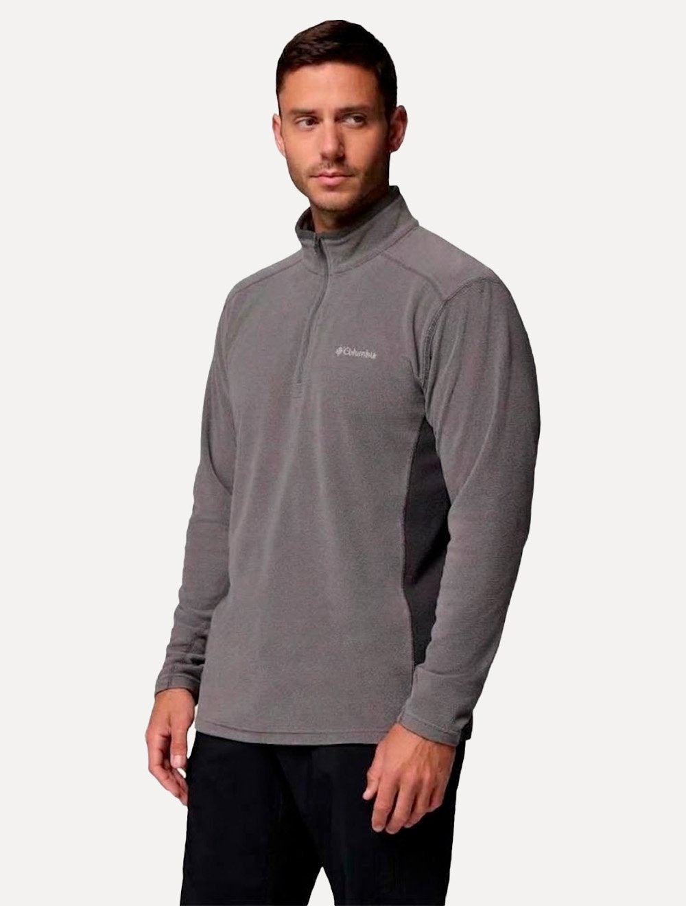 Blusa Columbia Masculina Klamath Range II Grey Half Zip Cinza
