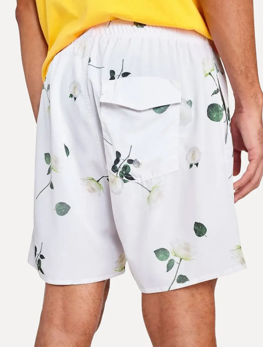 Short Reserva Masculino D'Água Beachwear Rosas Branco