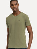 Camiseta King & Joe Masculina Estonada Basic Dark Small Logo Verde Oliva
