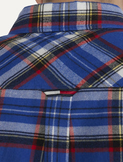 Camisa Tommy Jeans Masculina Regular Xadrez Flannel Check Azul