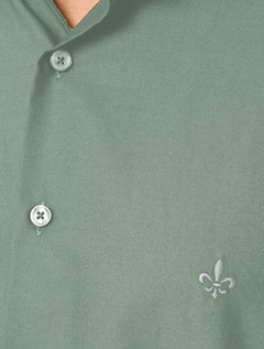Camisa Dudalina Masculina Comfort Superfine Cotton Mono Logo Verde
