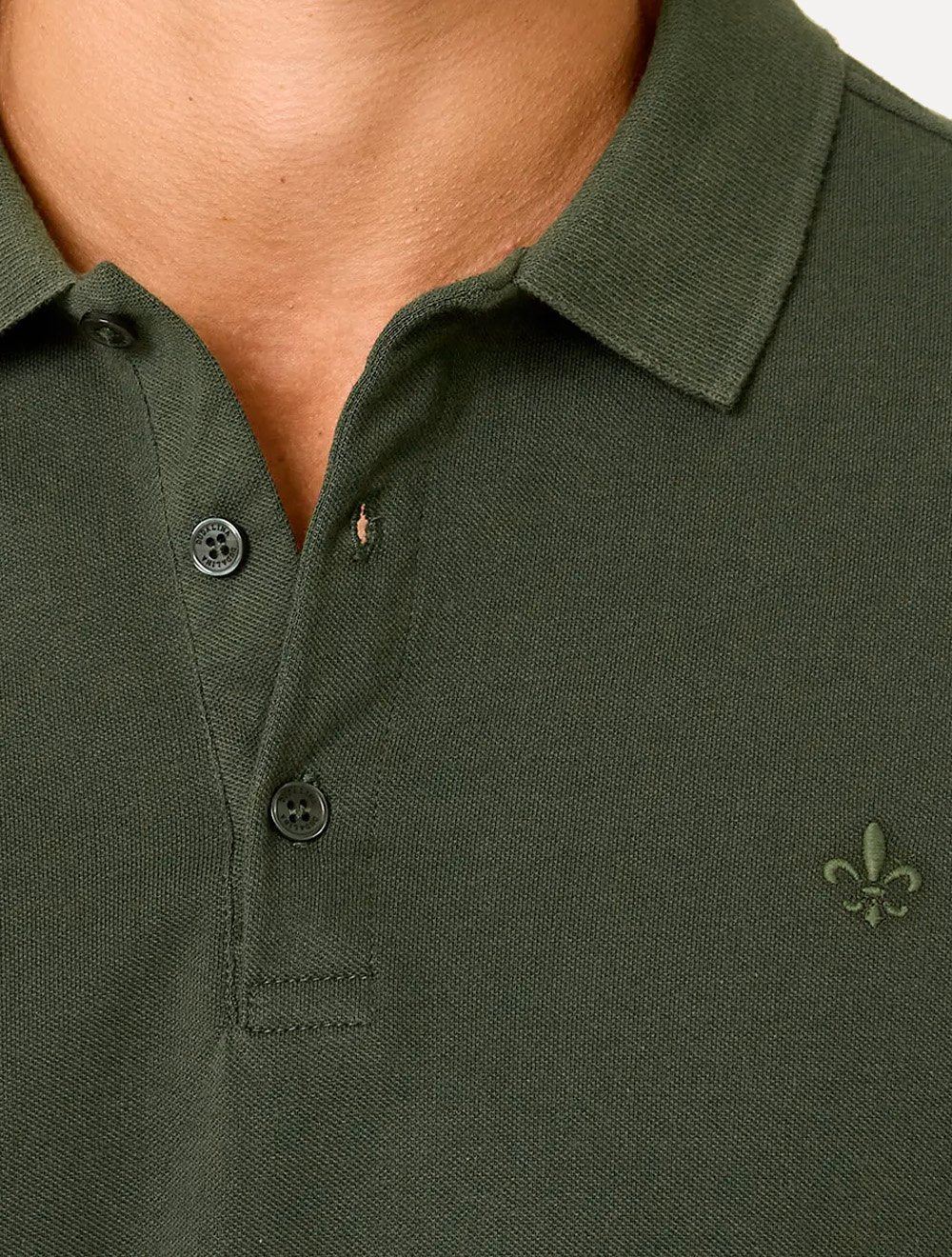 Polo Dudalina Piquet Essentials Cotton Basica Modal Verde Militar