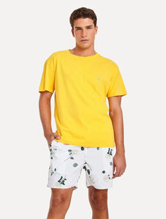 Short Reserva Masculino D'Água Beachwear Rosas Branco