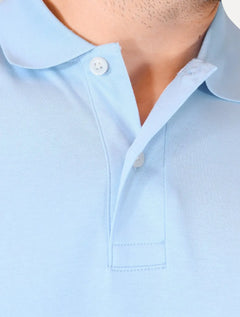 Polo Tommy Hilfiger Masculina Malha Liquid Cotton Seasonal Azul Caribe