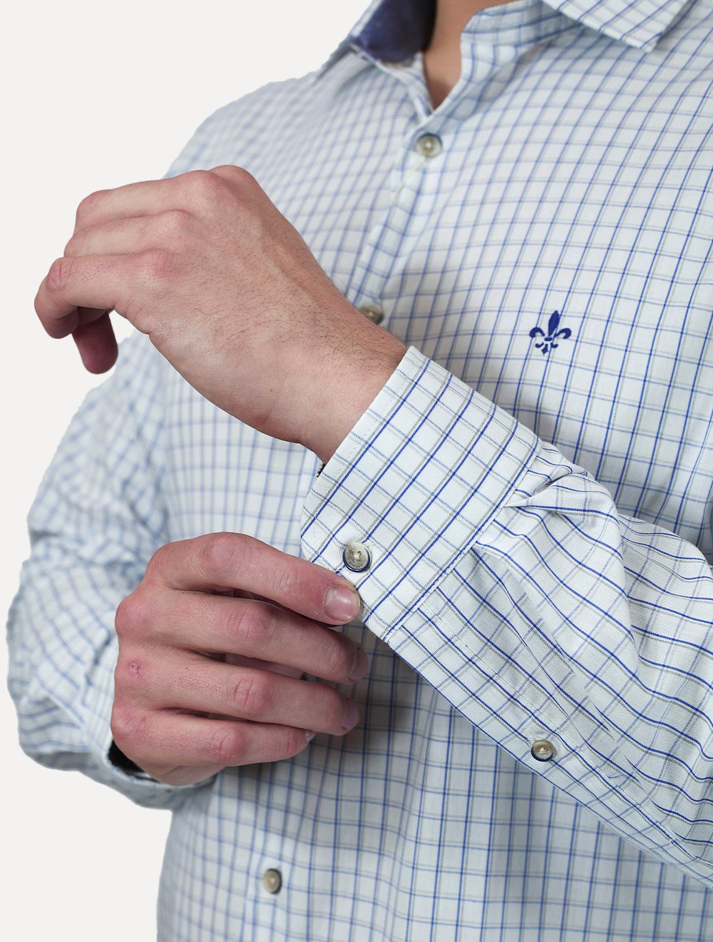 Camisa Dudalina Masculina Slim Fit Superfine Cotton Listrada Azul Claro