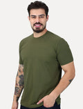 Camiseta K&J Black Cotton Flex Slim Verde Oliva